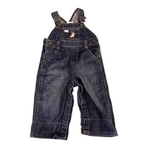 Crazy 8 Pirate Dog Vintage Boys Baby Overalls Size 3-6 Months Blue Denim